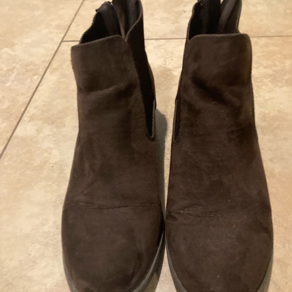 UNIONBAY Brown Ankle Booties Synthetic Upper Size 7.5